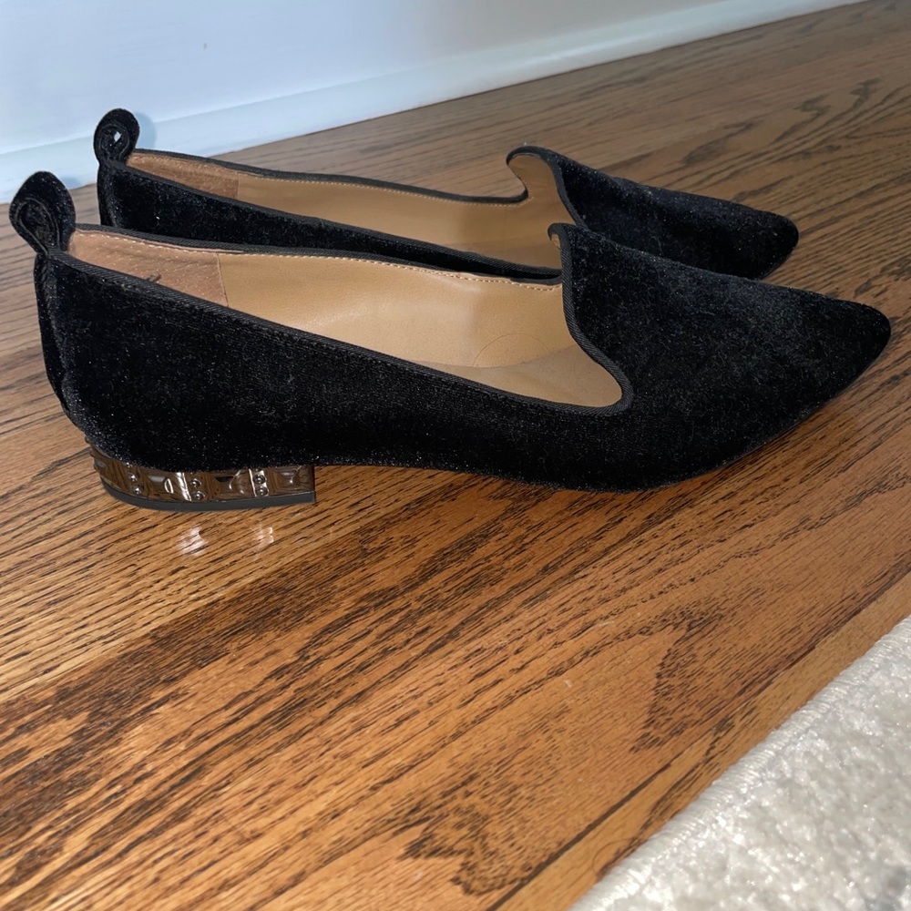 Black velvet mules